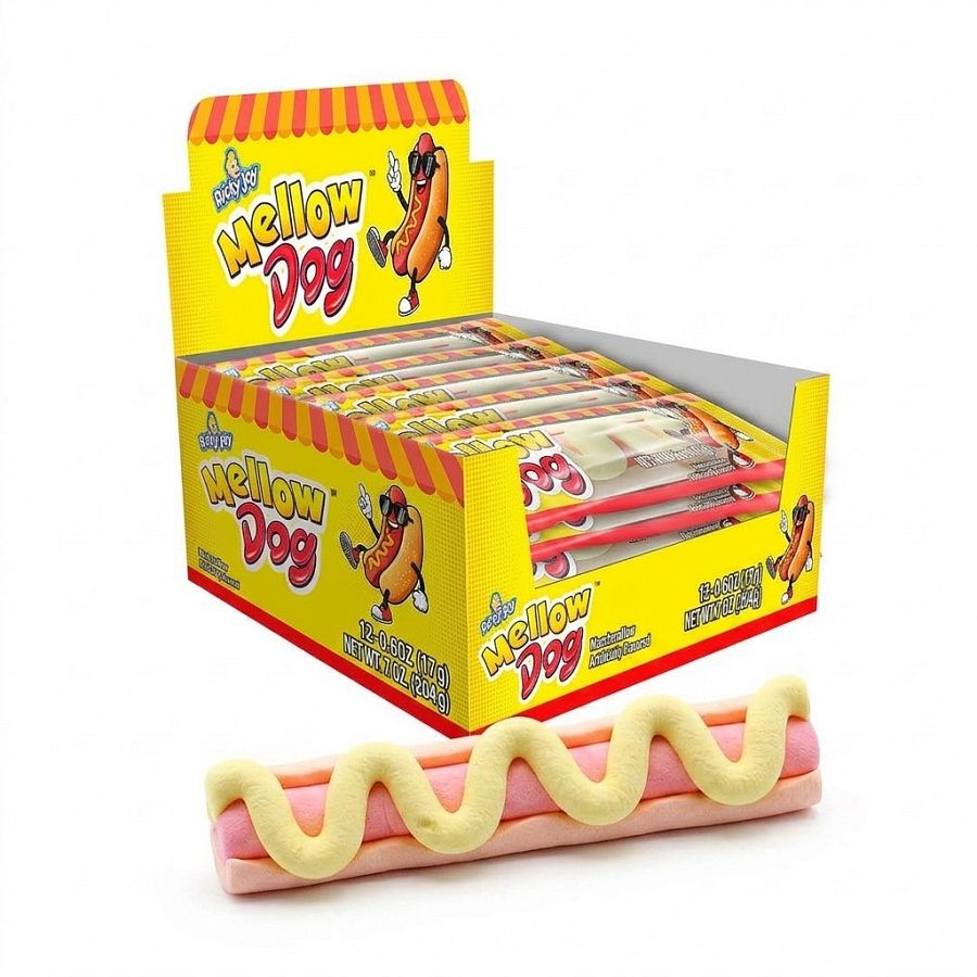 Ricky Joy Mellow Dog Marshmallow Hot Dog 0.6oz 12ct