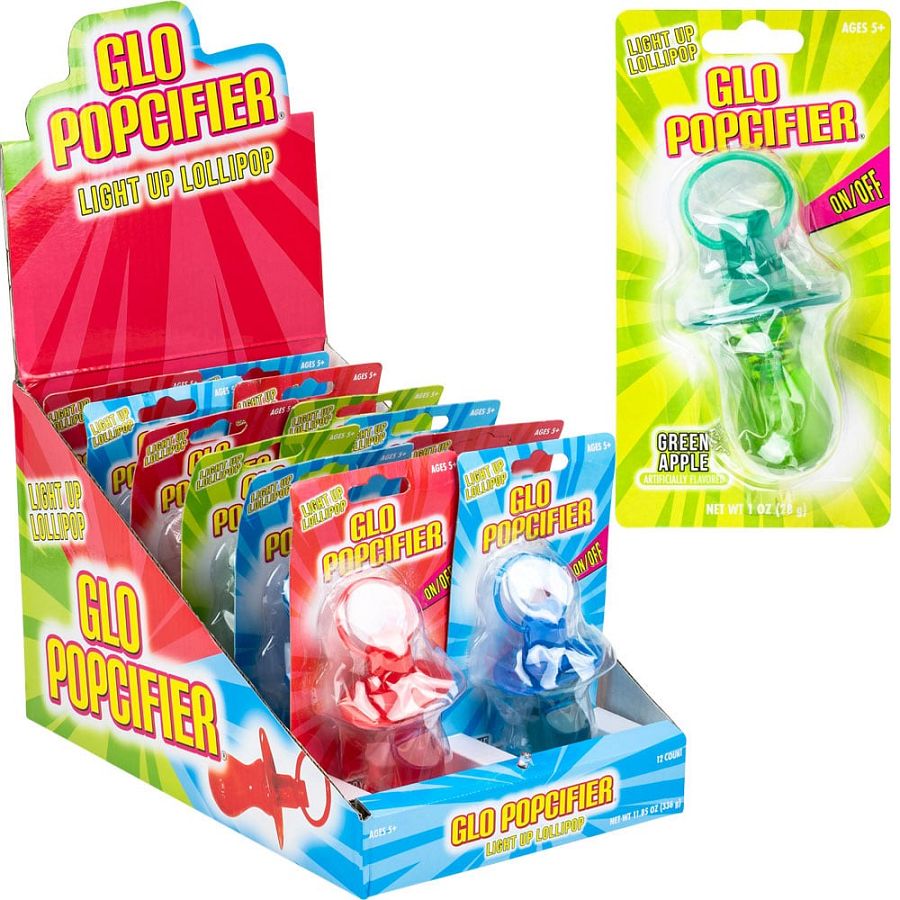 KOKO Glo Popcifier Pacifier Lollipop Candy Light Up 12 ct