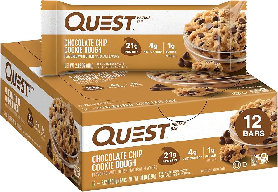 Quest Protein Bar Chocolate Chip Cookie Dough 12 ct