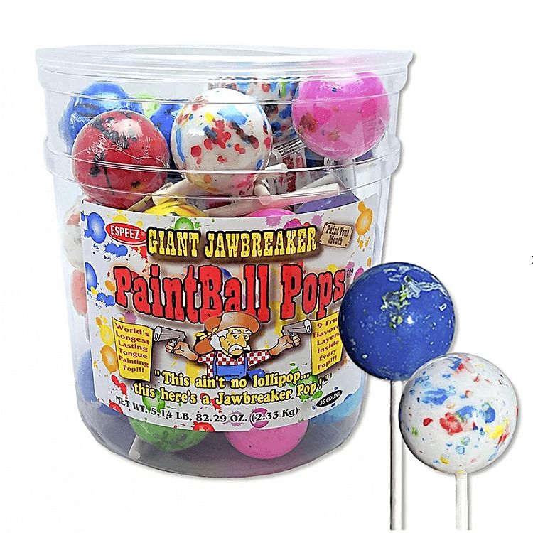 Espeez Giant Jawbreaker Paintball Lollipop Tub 36 ct