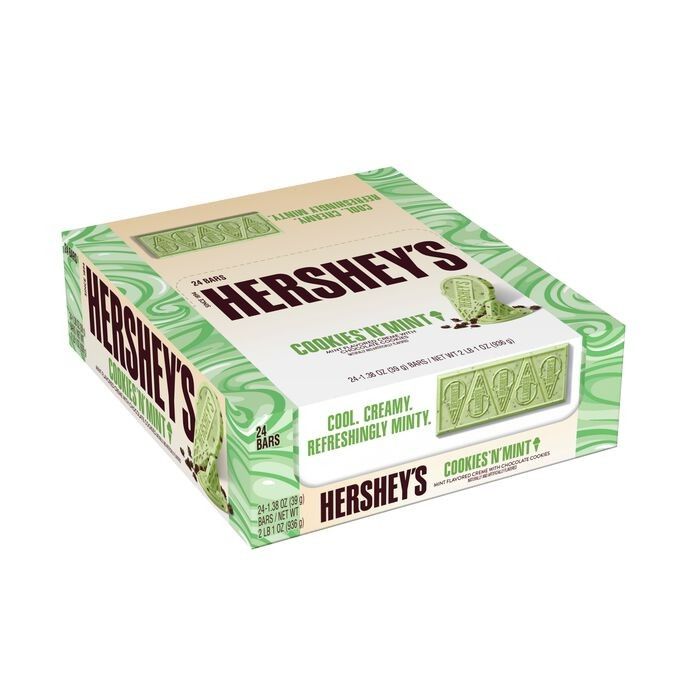 HERSHEY'S Cookies 'N' Mint Ice Cream Chocolate  1.38oz 24ct