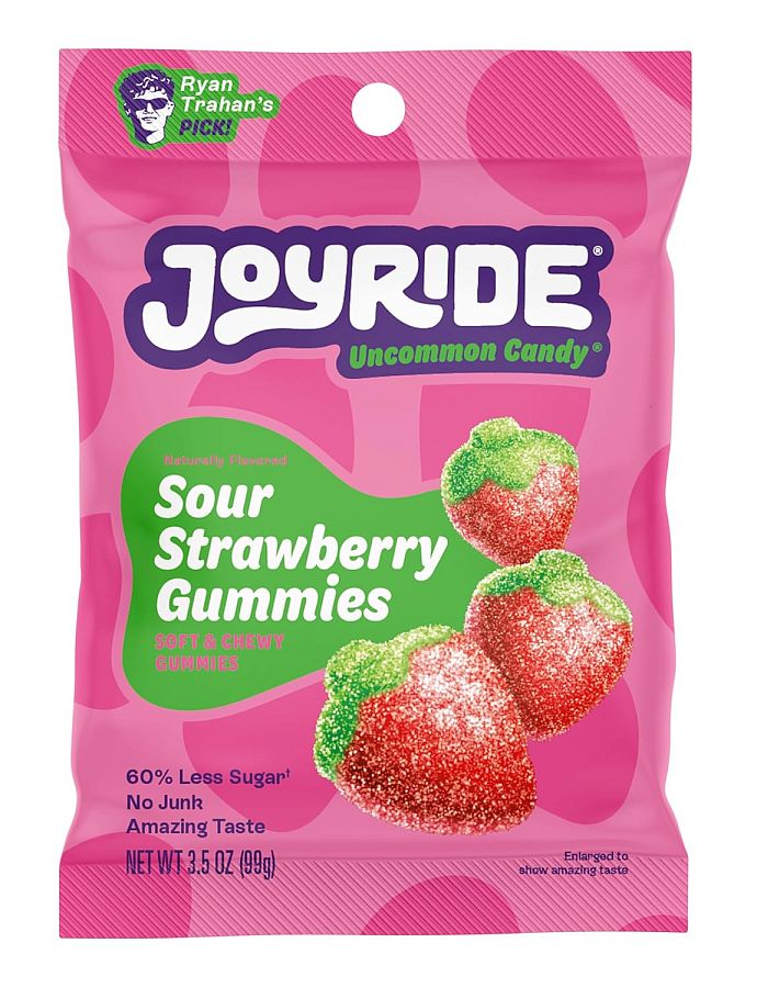 Joyride Low Sugar Sour Strawberry Gummies Candy 3.5 oz 10 ct