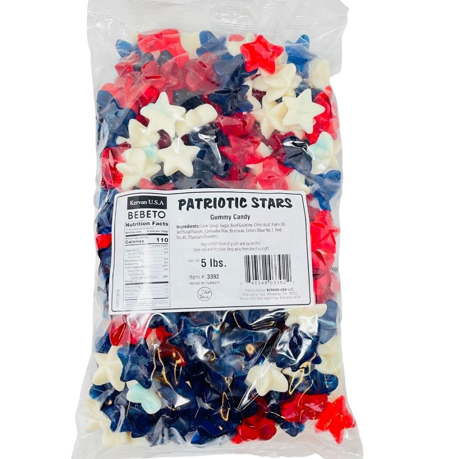 Kervan Patriotic Stars 5 Lb Bag Gummies Bulk