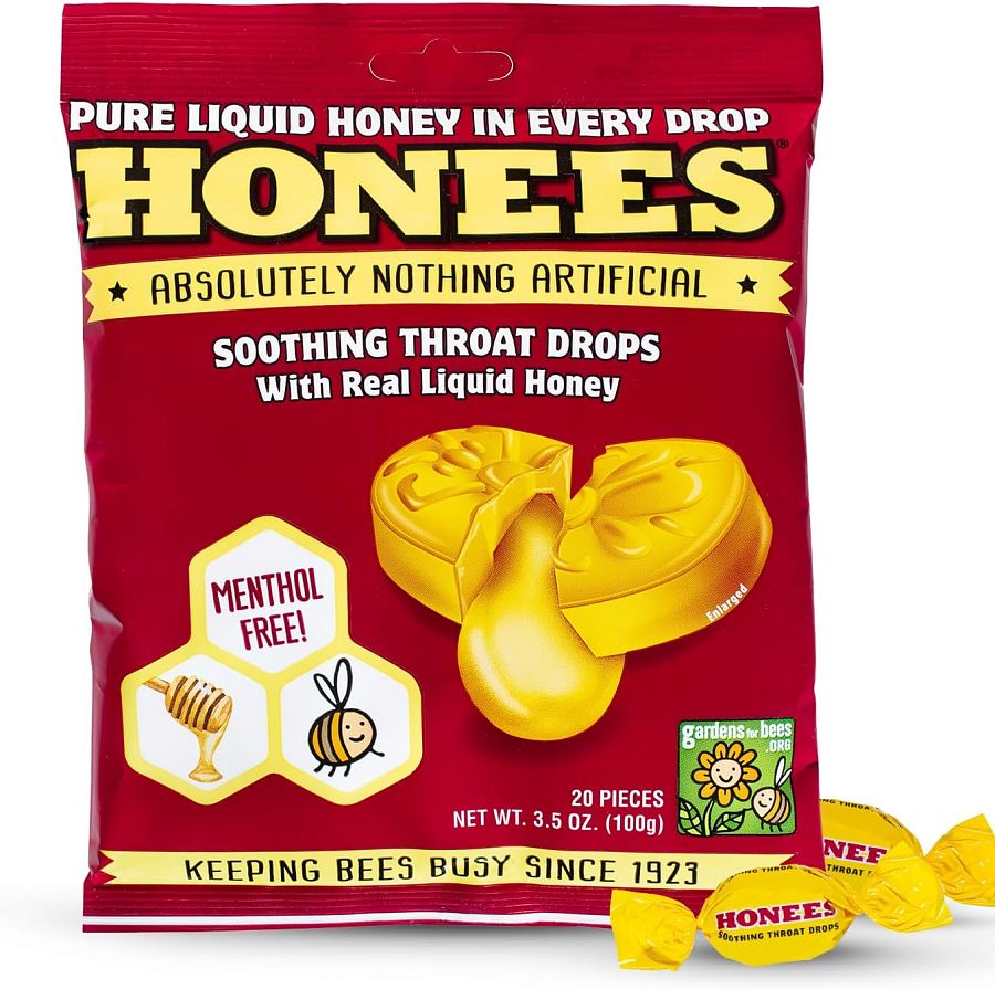Honees HONEY Red Cough Drops 20 Piece BAG 12 ct (1)