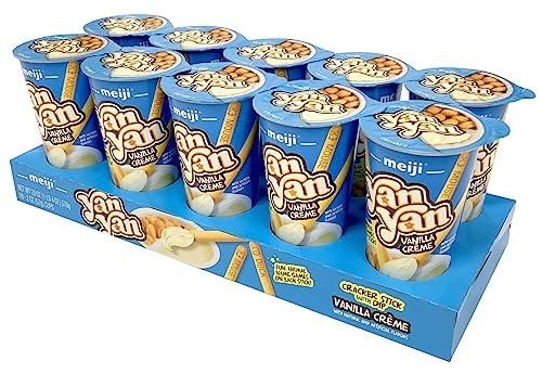 MEIJI Yan Yan Dipping Sticks Vanilla Crème 10 Count 2 Ounce Display Tray