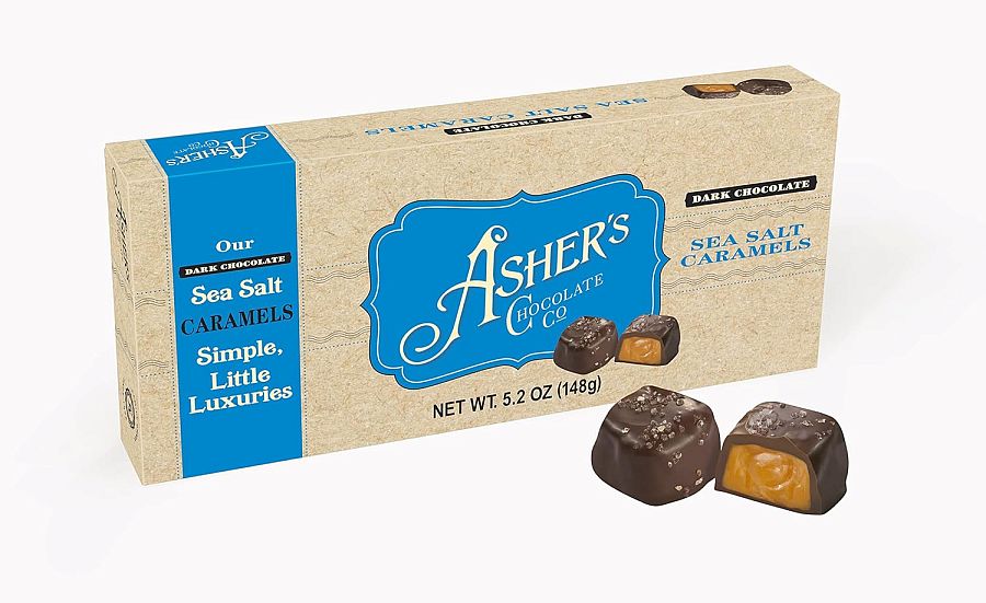 Asher's Dark Chocolate Sea Salt Caramel Gift Box 5.2oz 6 ct