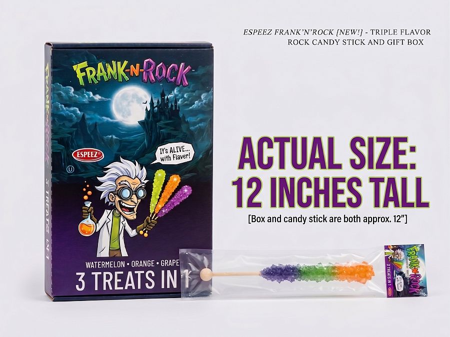Espeez Halloween Frank N Rock Huge Rock Candy 12"  12ct Display