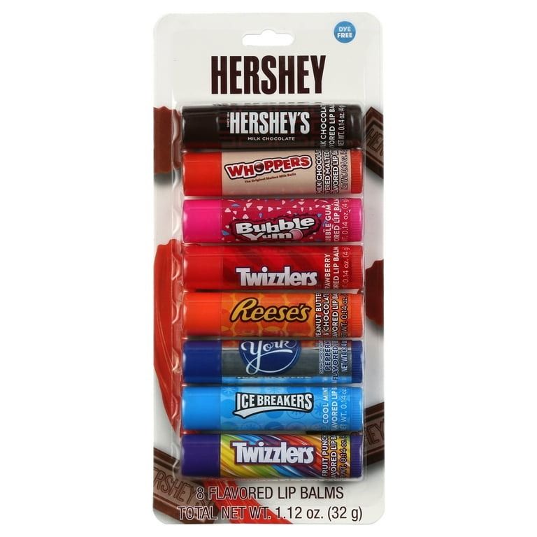 Hershey Candy Flavored Lip Balm Chap Stick 8 ct