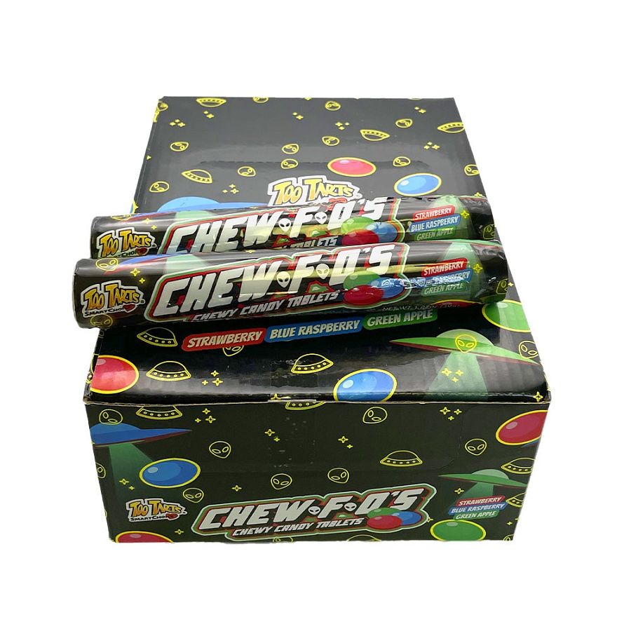 Chew F O's UFO Alien Chewy Candy Tubes 1.05 oz 24 ct