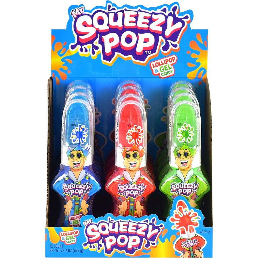 Koko's Mr Squeezy Pop Squeeze N Lik Lollipop & Gel 1.9oz 12 ct