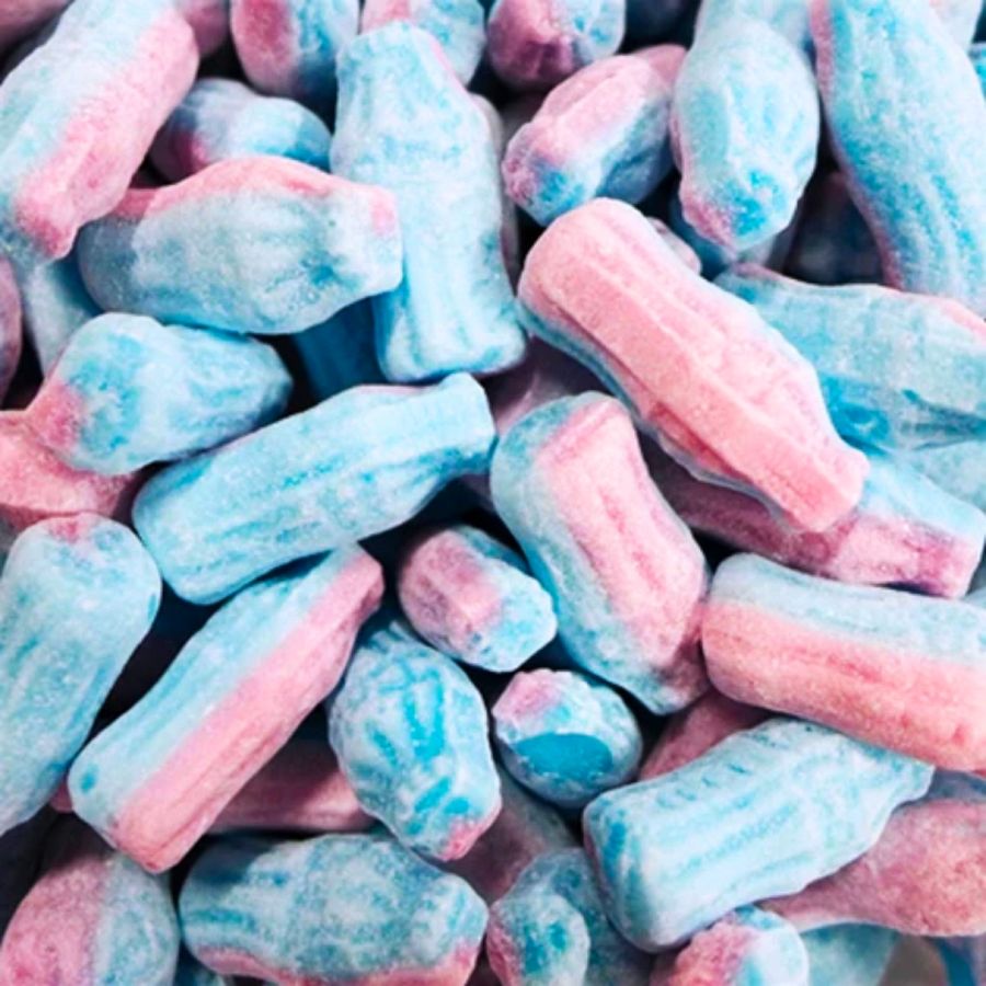 Grahns Hard Fizzy Tart Bottle Candy Bubble Gum Blue 4.3 lb