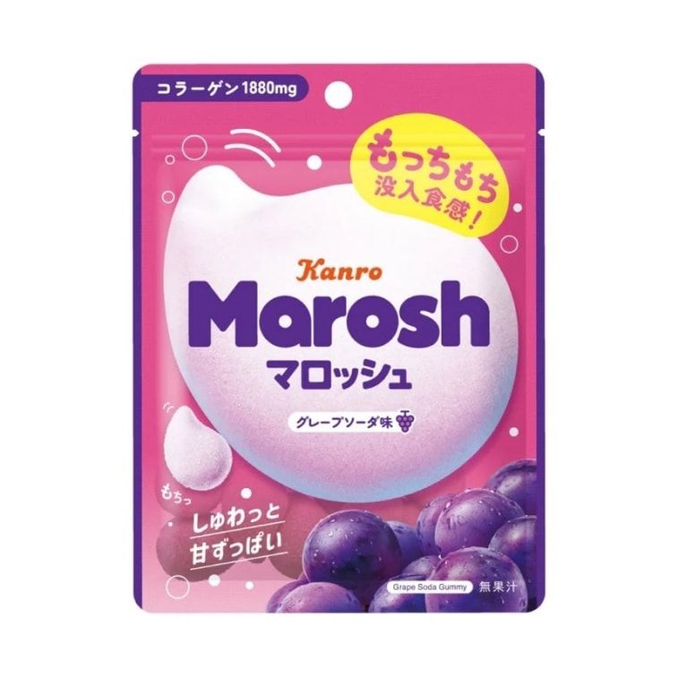 Kanro Marosh Japan Marshmallow Gummy Grape Soda 50g 6ct Tray