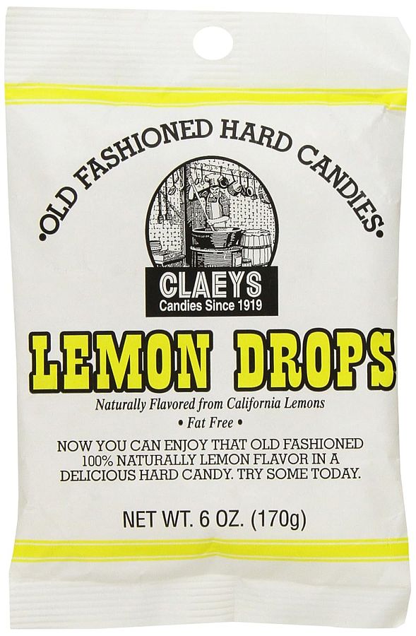 Claeys Old Fashioned Hard Candy Lemon Drop 6 oz Peg Bag 6 ct