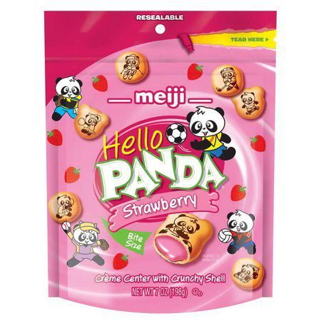 Meiji Hello Panda 6 Count 7 Ounce Tray Creme Center with Crunchy Shell