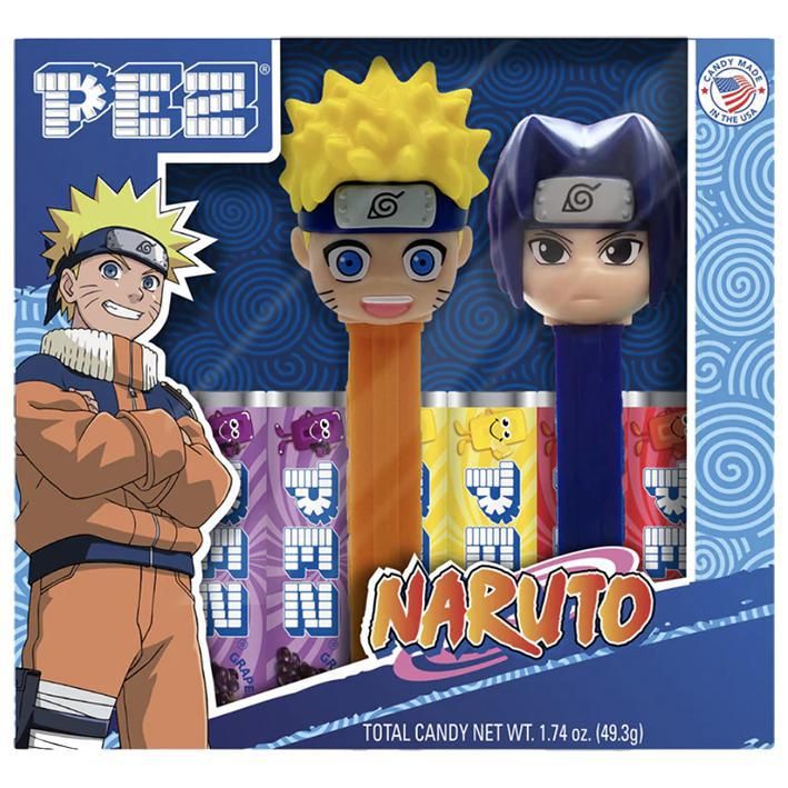Pez Naruto Sasuke Twin pack Manga Candy Dispenser 1.74 oz Box