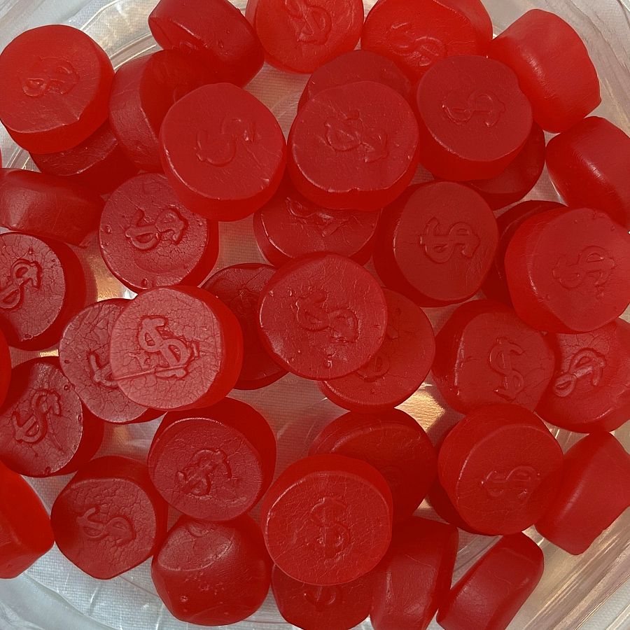 Zachary Cherry Juju Coins Old Fashioned Red Chewy Candy 5lb