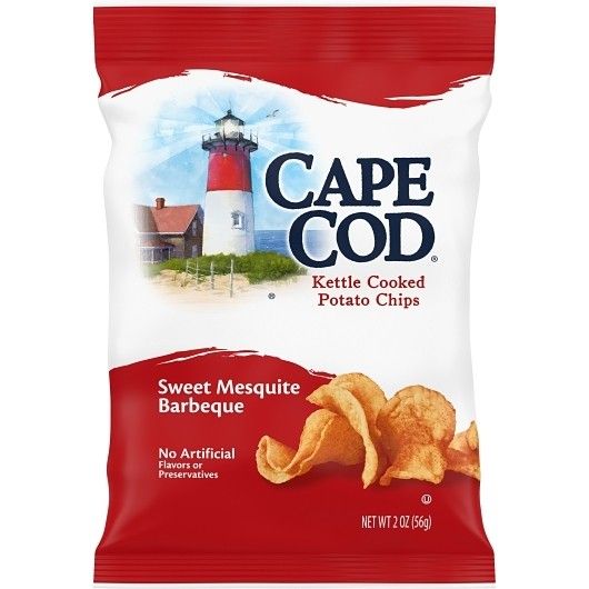 Cape Cod Potato Chips Sea Mesquite Barbeque BBQ 2oz 6 Pack Tray