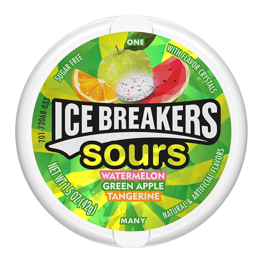 Ice Breakers SOURS Mints Watermelon Apple Tangerine 1.5oz 8 pack