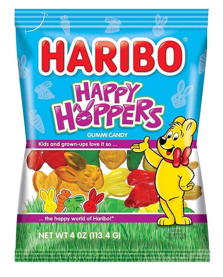Haribo Happy Hopper Gummies Rabbit Bunny 4oz Peg Bag