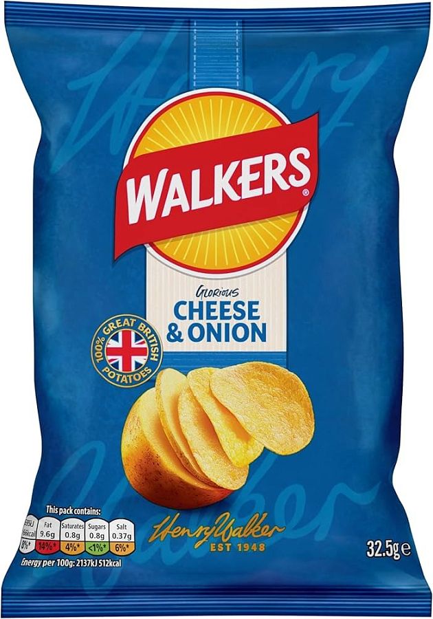 Walkers UK Import Chips Cheese & Onion 1.1oz 32 ct