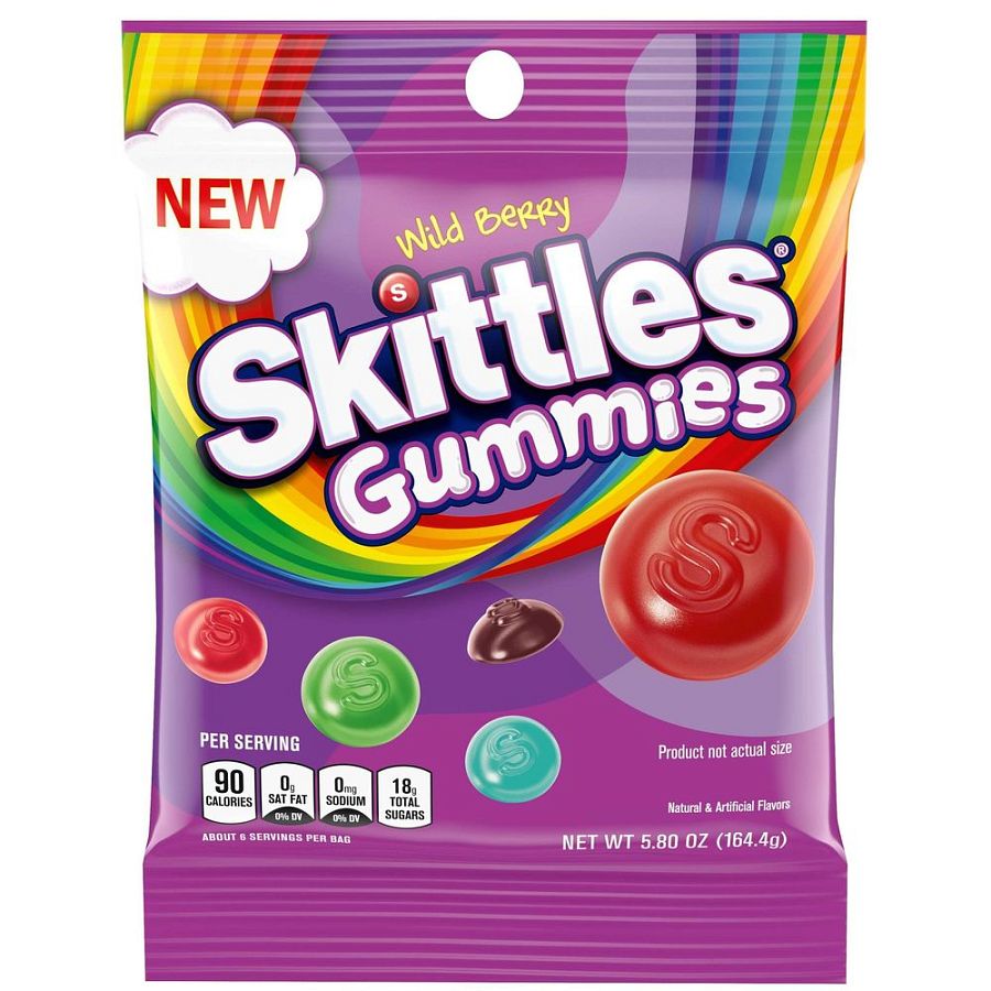 Skittles Gummies 5.80 Oz Peg Bag Very Berry