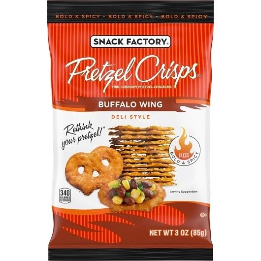 Snack Factory Pretzel Crisps Buffalo Wing 3oz 8ct Tray
