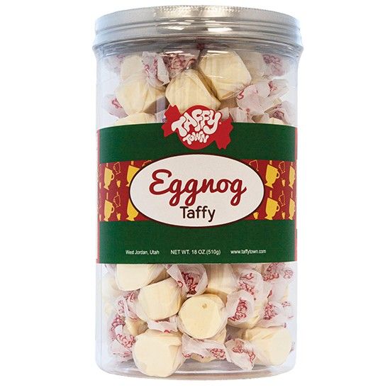 Taffy Town Christmas Eggnog Salt Water Taffy Jar 18oz