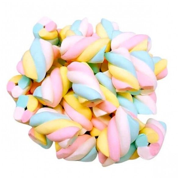 Bebeto Import Rainbow Twist Marshmallows 3.5oz 12ct Bag