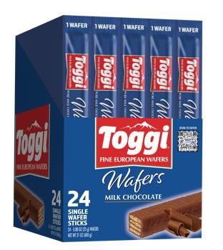Toggi 24 Ct 0.88 Oz Fine European Milk Chocolate Wafers