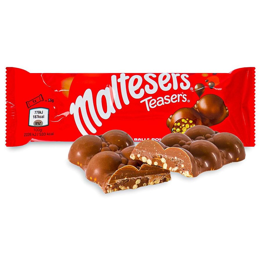 Maltesers UK Import Teasers Milk Chocolate Crunchy Bar 35g 24ct