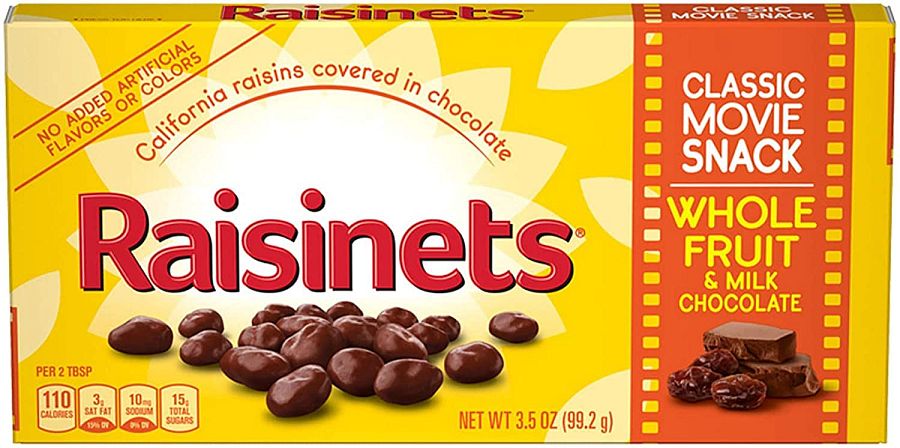 Raisinets Milk Chocolate Candy Raisin 3.1 ounce 15 count theater box