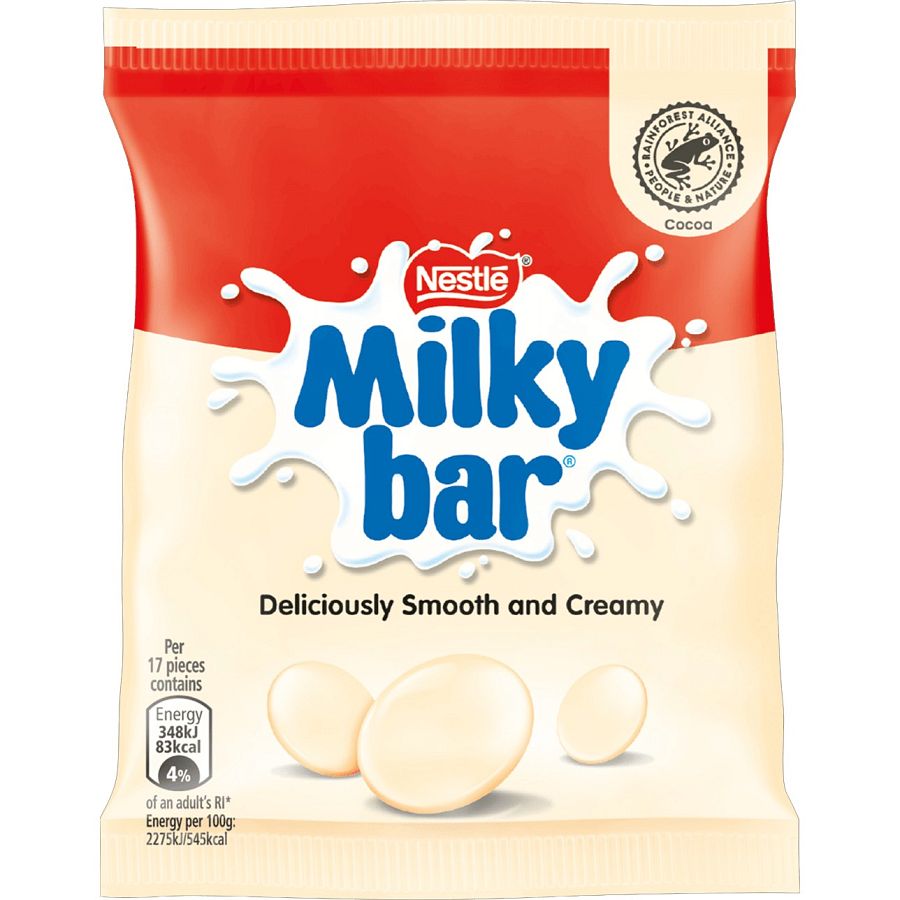 Nestle UK Import Milkybar White Chocolate Button 30g Bag 48ct Tray