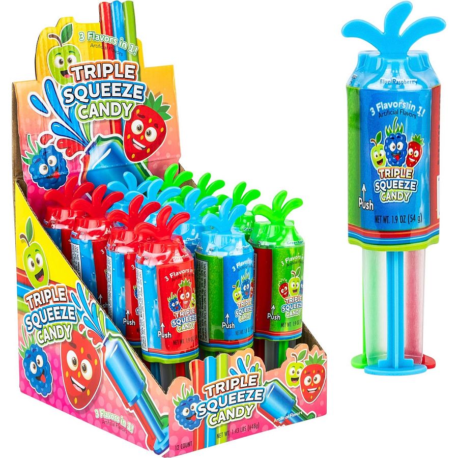 Koko's Triple Squeeze Candy 3 Flavor Gel Candy 1.9oz 12ct