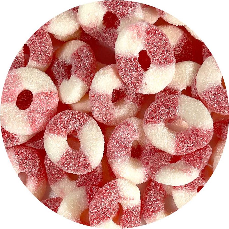Fini Spain Gummiroos Sour Strawberry Gummy Rings 2.2 lbs