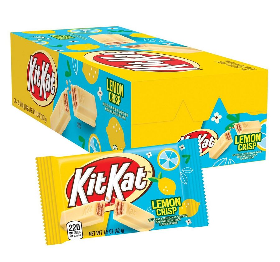 Kit Kat Lemon Crisp White Chocolate Wafer Candy Bar 1.5 oz 24 ct