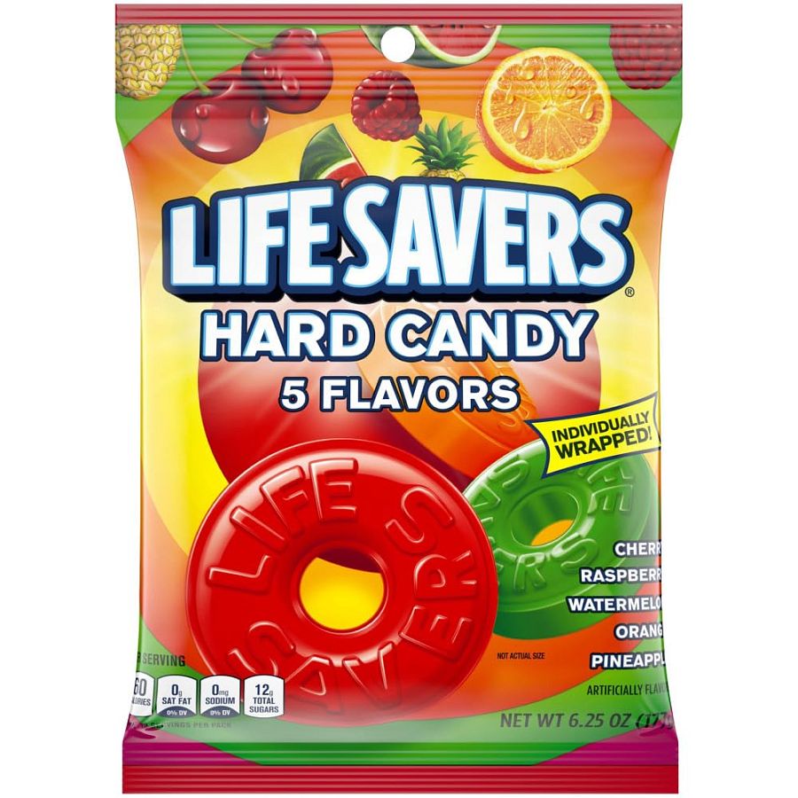 Lifesavers Hard Fruit Candy 6.25 oz Peg Bag