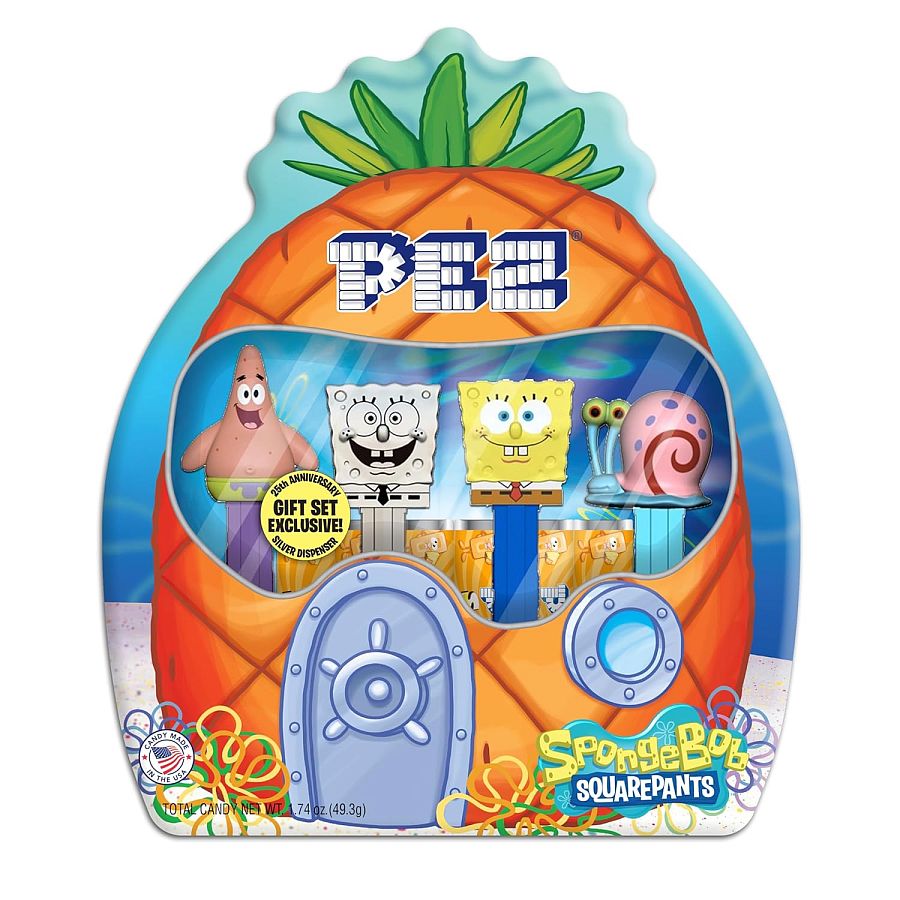 PEZ Spongebob Gift Set Collective Tin 4 Dispensers