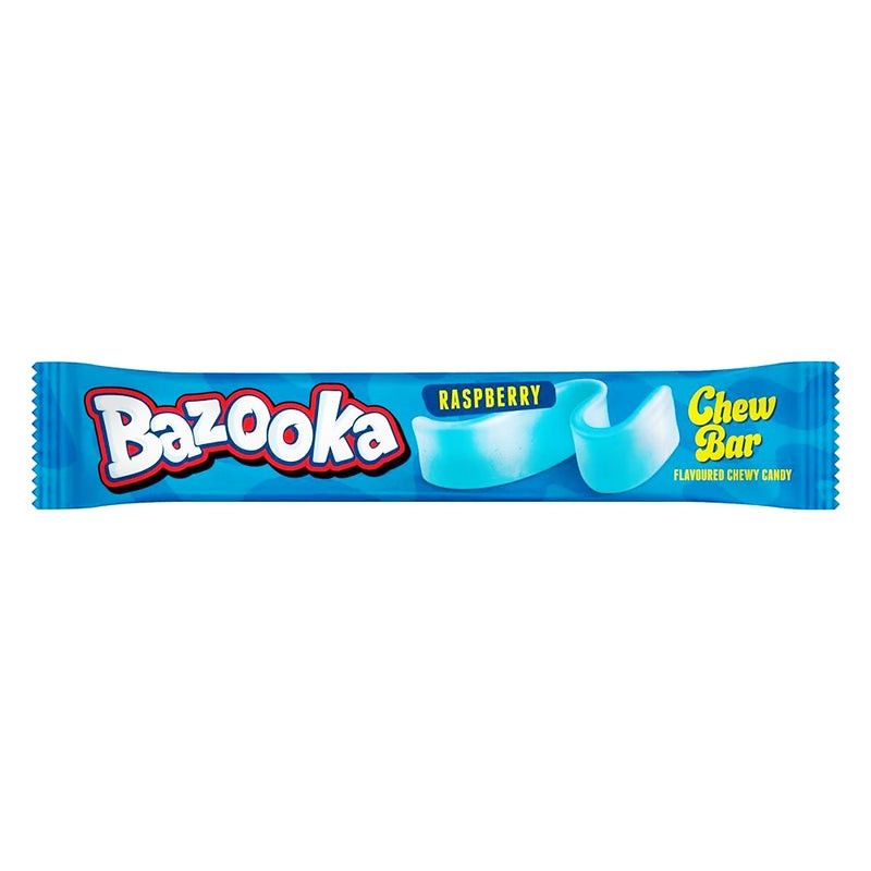 Bazooka UK Chews Sour Chewy Candy Bar Blue Raspberry 14g 60ct Tray