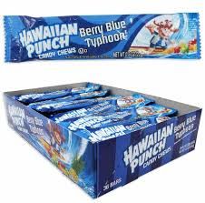 Hawaiian Punch Candy Chews Berry Blue Typhoon 36 Count 0.80 Ounce Bars Tray