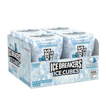 Ice Breakers Cubes Gum Bottle Mint Crytal 40ct 4 Pack