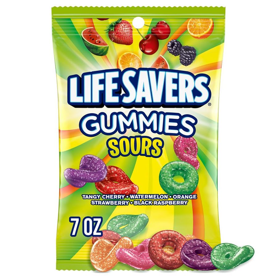 Lifesavers Gummies Sours Peg Bag 7 oz Peg Bag 6 ct