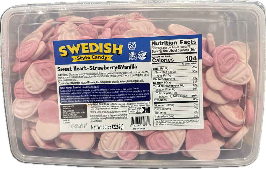 Mito Swedish Style Gummy Hearts Strawberry Vanilla 5 lb