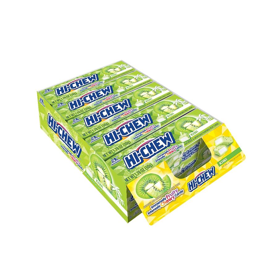 Hi-Chew Kiwi Gum Candy Tray 1.76 Oz 15 Ct