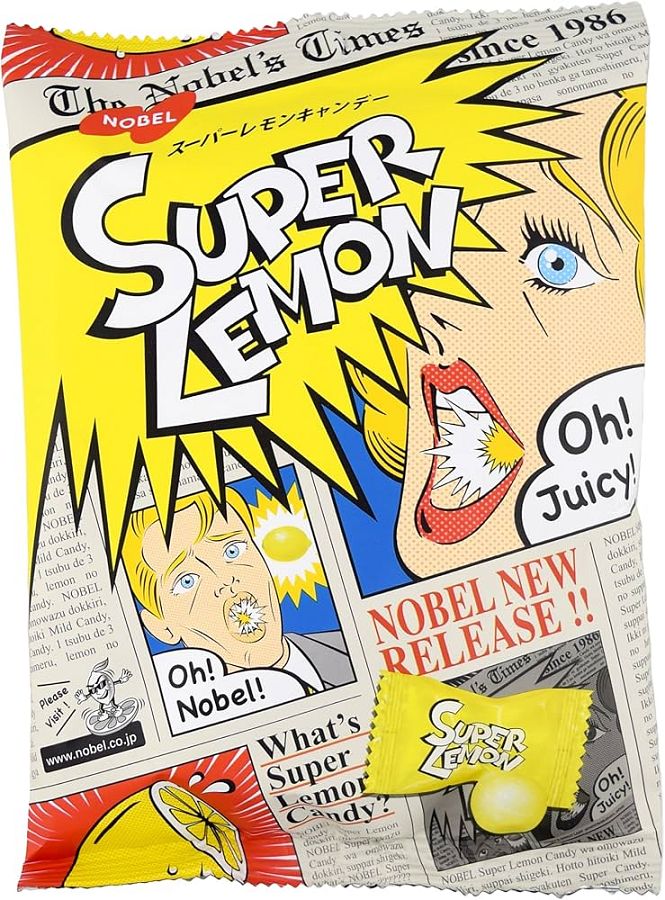 Nobel Japan Super Sour Sweet Lemon Candy 2.81 oz 6 ct