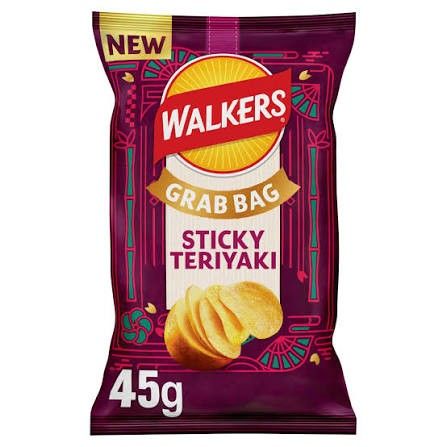 Walkers UK Import Potato Chips Sticky Teriyaki 1.6oz 32ct