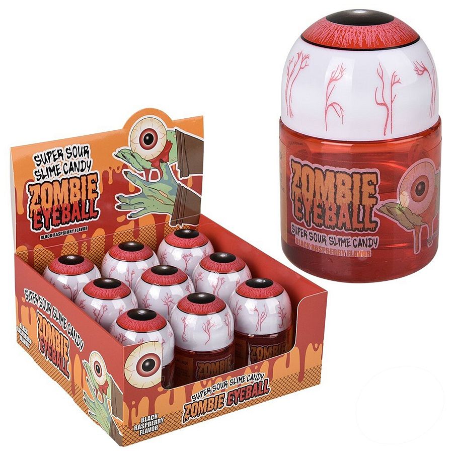 Boston America Sour Zombie Eyeball Slime Black Raspberry 3.5 oz 9 ct