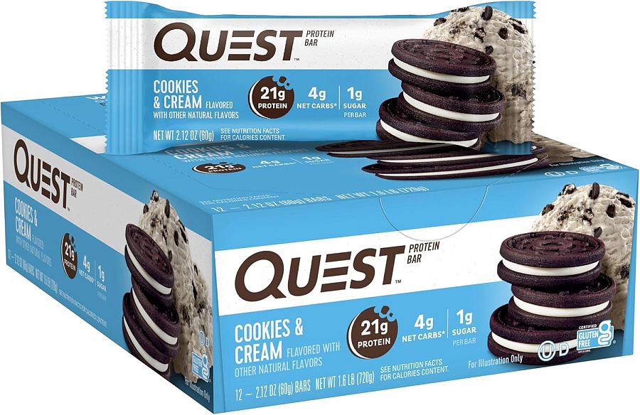 Quest Protein Bar Cookies & Cream 12 ct