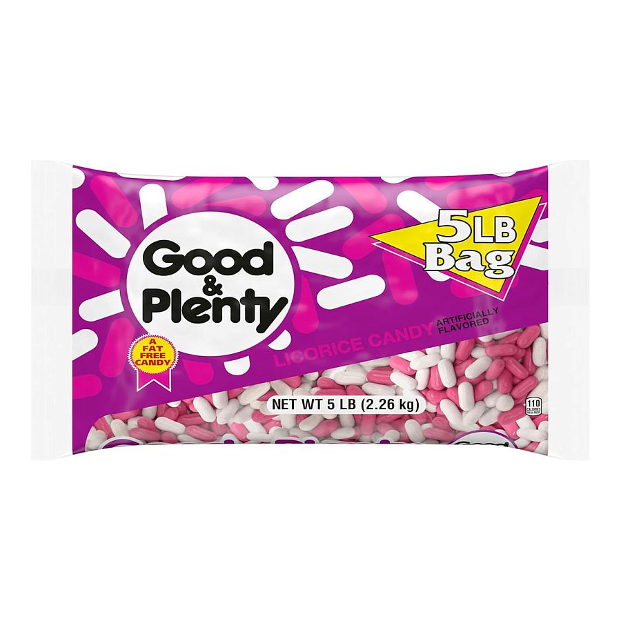 Good & Plenty Licorice Flavored Chewy Candy 5 Pound Bag