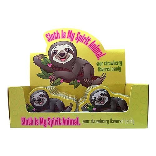 Boston America Sloth Spirit Animal Sour Candy Tin 1oz 12ct