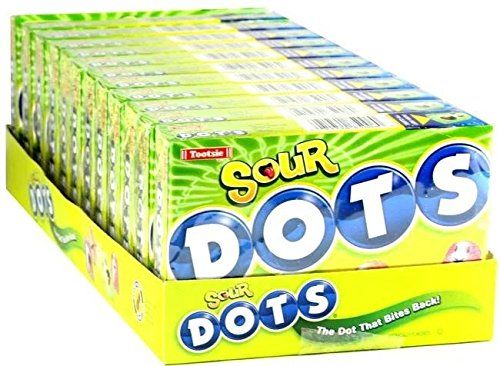 Sour Dots Fruit Flavor Gummy Candy 6 ounce 12 count theater box